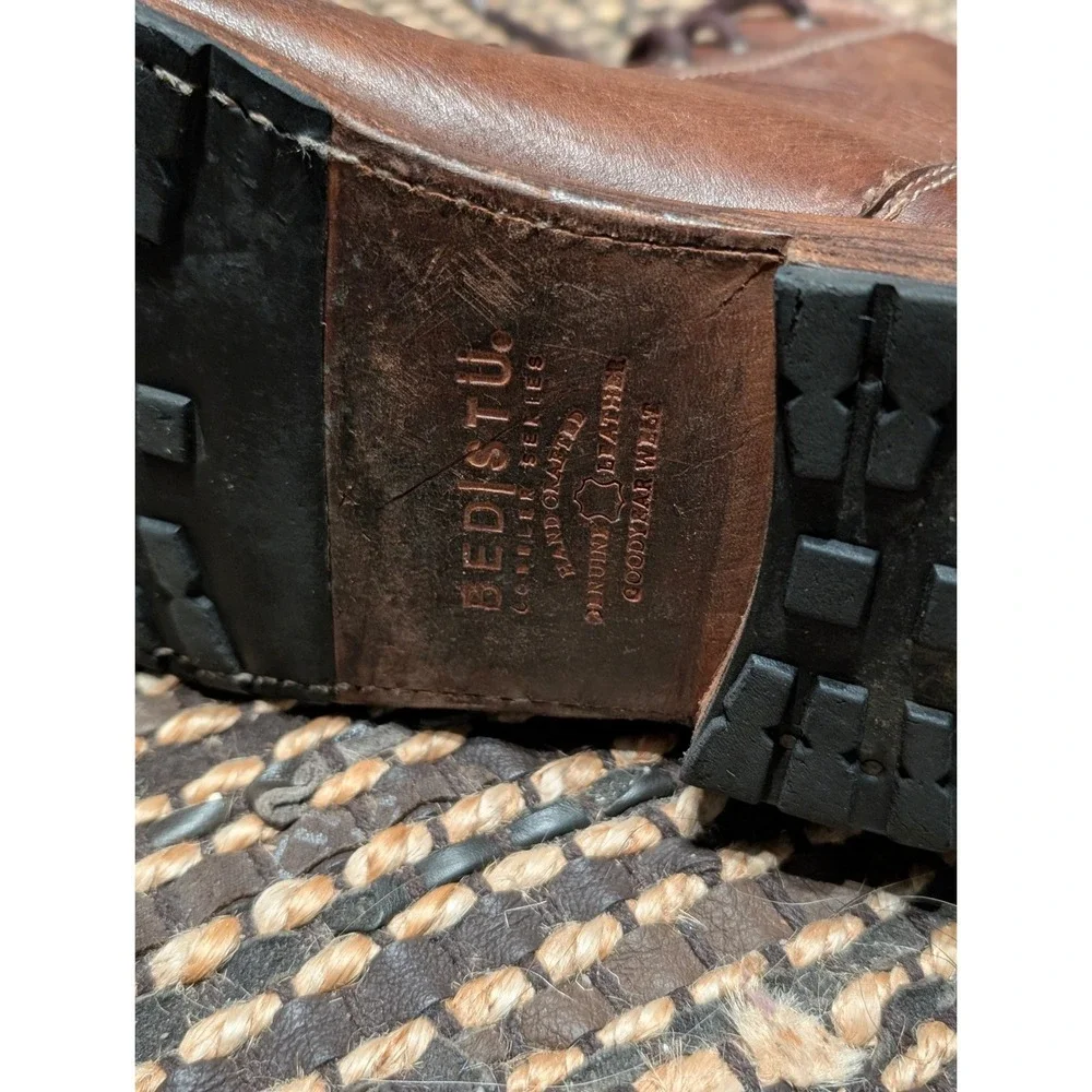 Bed Stu Cobbler Series Protege Brown Leather Lace Up Boots Mens 10 Distressed